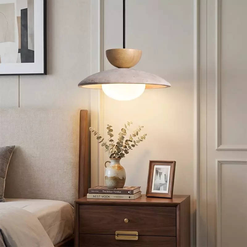 Tilda Modern Wabi-Sabi Travertine Dome Pendant Light