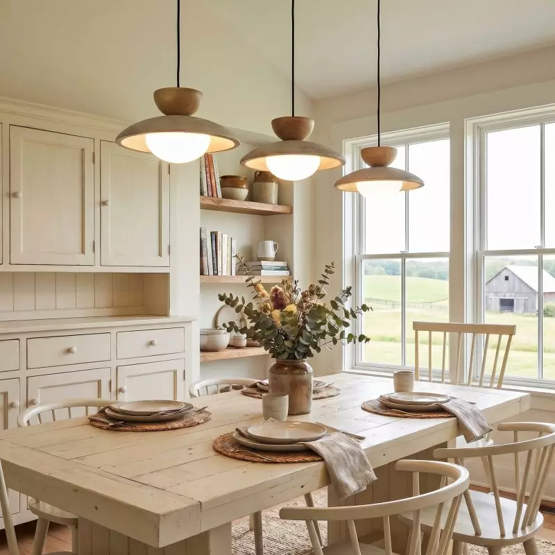 Tilda Modern Wabi-Sabi Travertine Dome Pendant Light