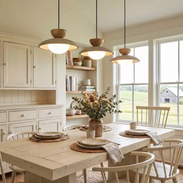 Tilda Modern Wabi-Sabi Travertine Dome Pendant Light