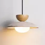 Tilda Modern Wabi-Sabi Travertine Dome Pendant Light