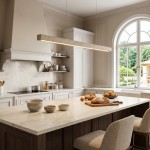 Umberto Minimalist Travertine Linear Pendant Light