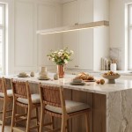 Umberto Minimalist Travertine Linear Pendant Light