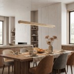 Umberto Minimalist Travertine Linear Pendant Light