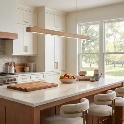 Umberto Minimalist Travertine Linear Pendant Light