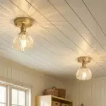 Ozir Stained Glass Flush Mount Tulip Light