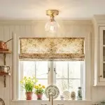 Ozir Stained Glass Flush Mount Tulip Light