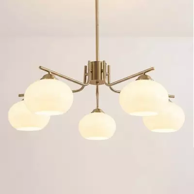 Kairox Mid Century Bauhaus Large Glass Globe Sputnik Chandelier