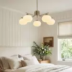 Kairox Mid Century Bauhaus Large Glass Globe Sputnik Chandelier