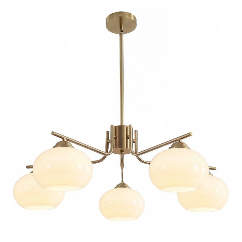 Kairox Mid Century Bauhaus Large Glass Globe Sputnik Chandelier