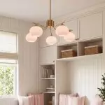 Kairox Mid Century Bauhaus Large Glass Globe Sputnik Chandelier