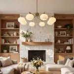 Kairox Mid Century Bauhaus Large Glass Globe Sputnik Chandelier