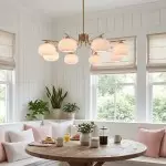 Kairox Mid Century Bauhaus Large Glass Globe Sputnik Chandelier