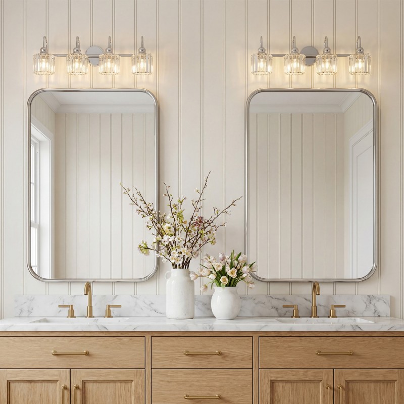 Naeris Modern Square Crystal Wall Sconce