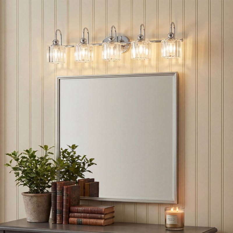 Naeris Modern Square Crystal Wall Sconce