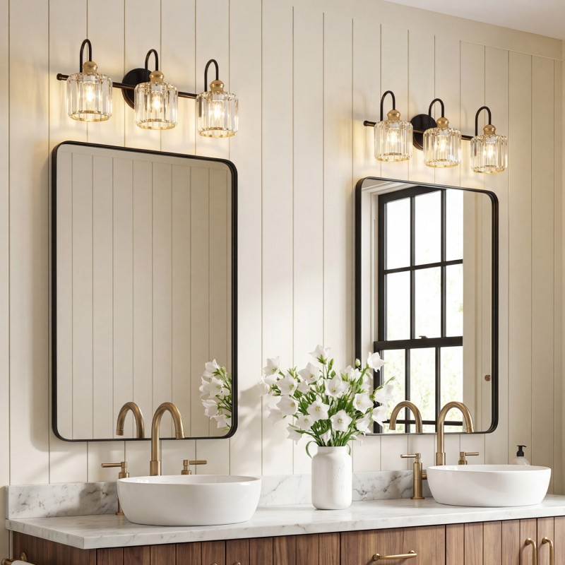 Naeris Modern Square Crystal Wall Sconce