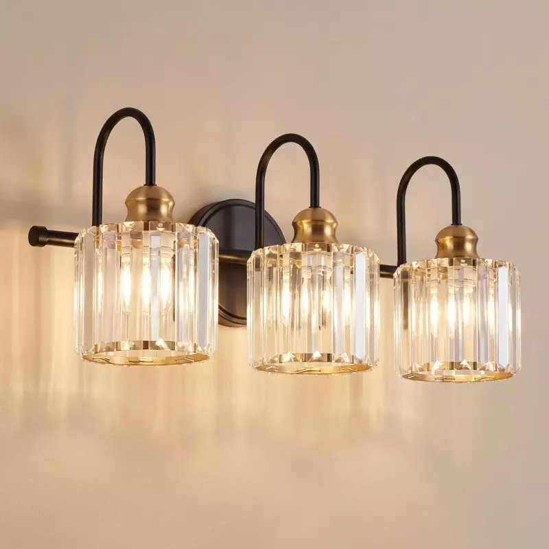 Naeris Modern Square Crystal Wall Sconce