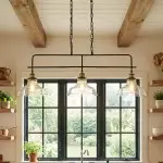 Bronte Industrial Metal 3 Lights Dome Glass Chandelier