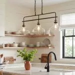 Bronte Industrial Metal 3 Lights Dome Glass Chandelier