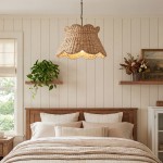 Karinne Natural Flower Rattan Pendant Light