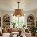 Karinne Natural Flower Rattan Pendant Light