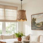 Karinne Natural Flower Rattan Pendant Light