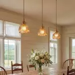 Ivana Retro Copper and Glass Tulip Pendant Light