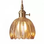 Ivana Retro Copper and Glass Tulip Pendant Light