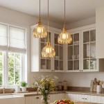 Ivana Retro Copper and Glass Tulip Pendant Light