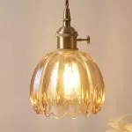 Brisby Striped Frosted Fluted Ceramic Pendant Light