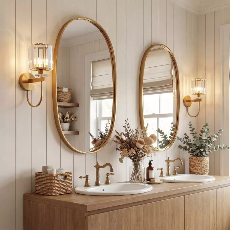 Solstice Brushed Brass Crystal Ribbed Glass Wall Sconce