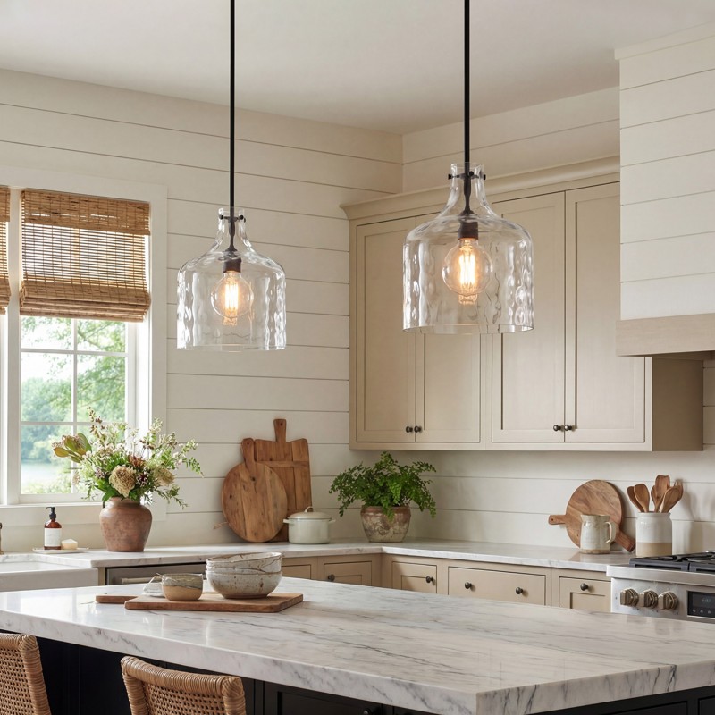 Tydon Minimalist Water Ripple Glass Pendant Light