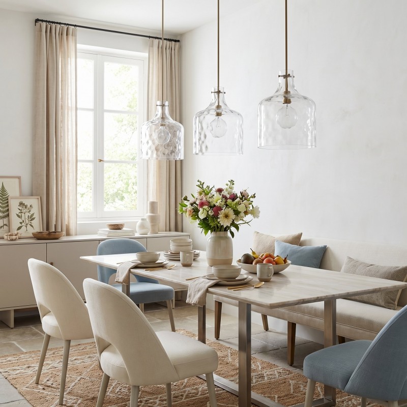 Tydon Minimalist Water Ripple Glass Pendant Light