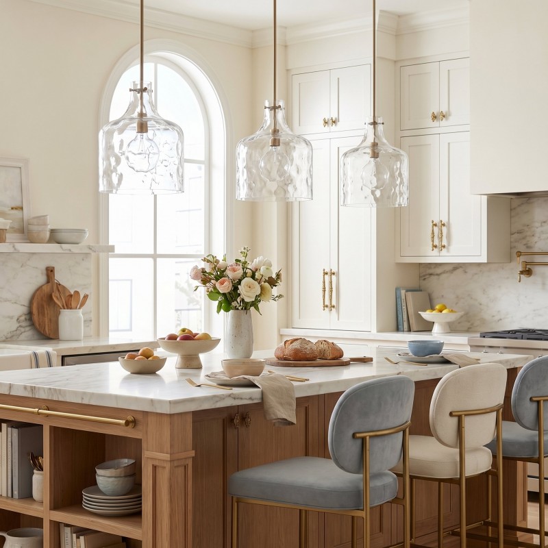 Tydon Minimalist Water Ripple Glass Pendant Light