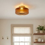 Xanthe French Vintage Round Glass Ceiling Light