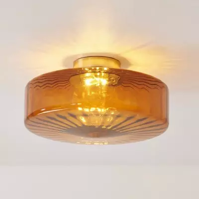 Xanthe French Vintage Round Glass Ceiling Light