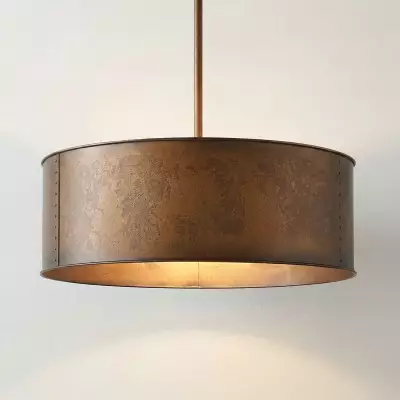 Zanthe 4 Light Vintage Industrial Iron Drum Chandelier