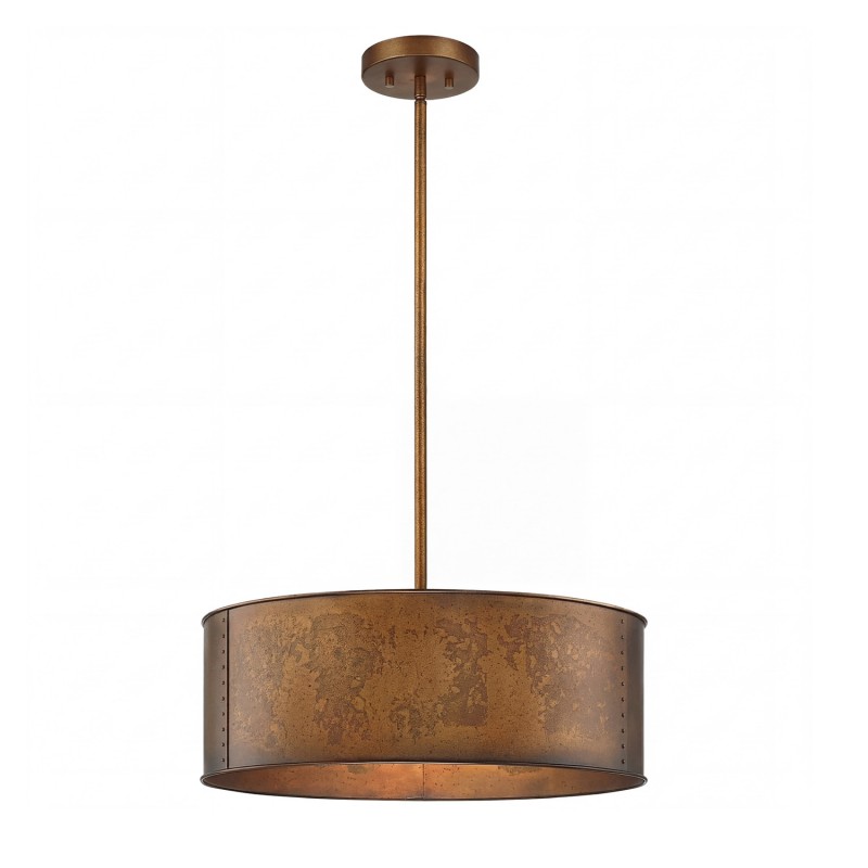 Zanthe 4 Light Vintage Industrial Iron Drum Chandelier