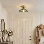 Zenon Retro Gailon Glass Semi Flush Mount Ceiling Light