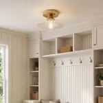 Zenon Retro Gailon Glass Semi Flush Mount Ceiling Light