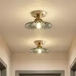 Zenon Retro Gailon Glass Semi Flush Mount Ceiling Light