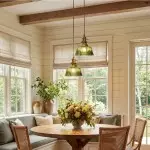 Hermin Antique Flower Ribbed Glass Pendant Light