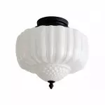 Elyndor White Milk Glass Pumpkin Flush Mount Schoolhouse Light
