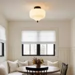 Elyndor White Milk Glass Pumpkin Flush Mount Schoolhouse Light