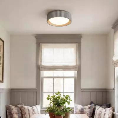 Arnold ‎Minimalist Round Led Fluted Concrete Ceiling Light