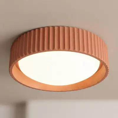 Arnold ‎Minimalist Round Led Fluted Concrete Ceiling Light