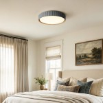 Arnold ‎Minimalist Round Led Fluted Concrete Ceiling Light