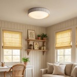 Arnold ‎Minimalist Round Led Fluted Concrete Ceiling Light
