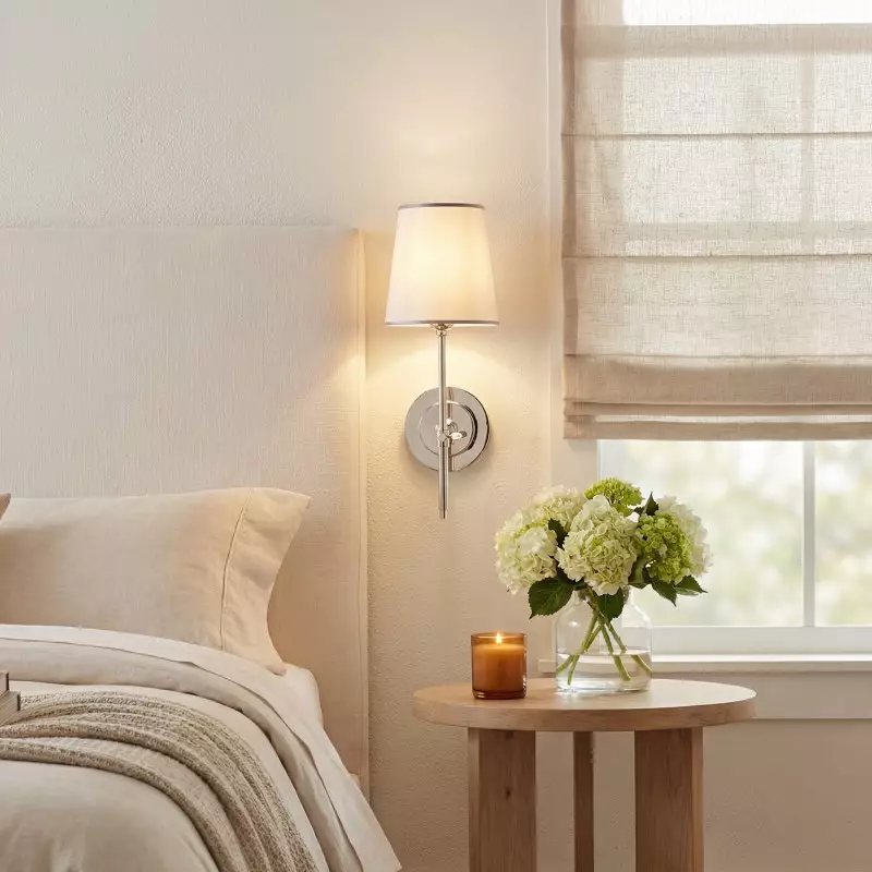 Ozuma One Light Wall Sconce with Linen Shade
