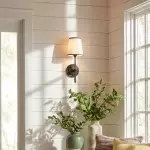 Ozuma One Light Wall Sconce with Linen Shade