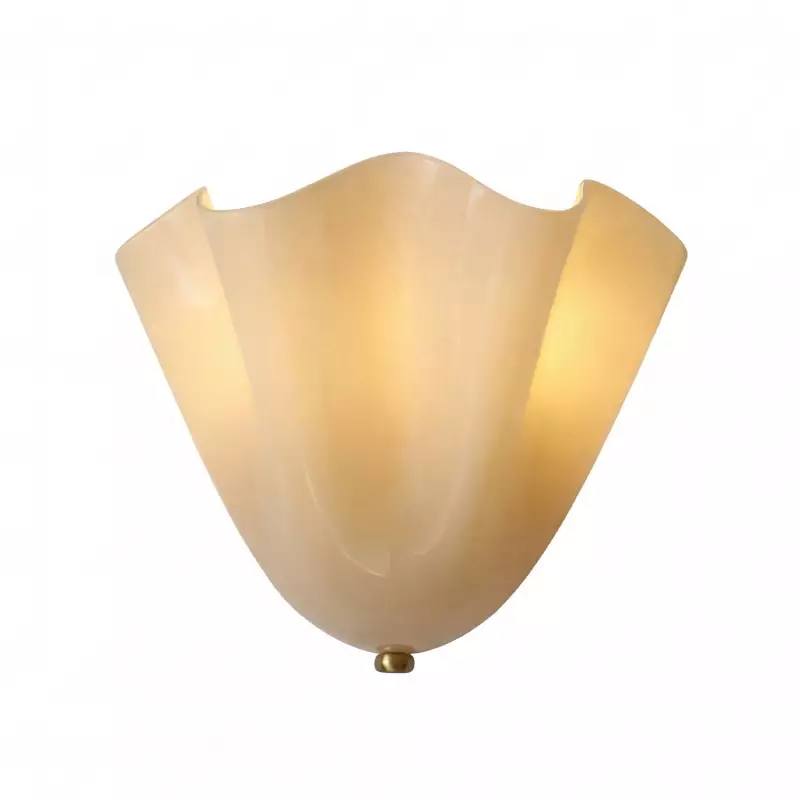Kyrintha Mid-Century Modern Skirt Shell Glass Wall Sconce